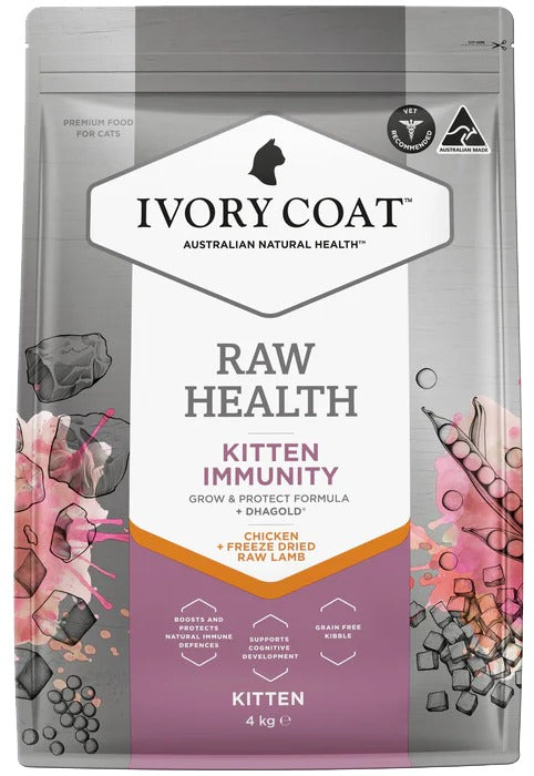 IVORY COAT Raw Health 澳洲幼貓雞肉乾糧+生羊肉凍乾 - 免疫力增強幼貓配方