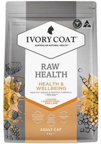 IVORY COAT Raw Health 澳洲貓雞肉乾糧+生羊肉凍乾 - 健康管理養生成貓配方