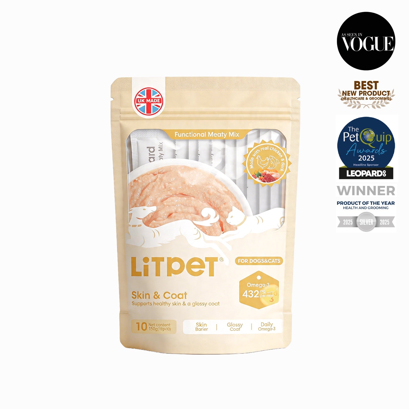 LitPet - 亮麗皮毛營養肉醬 15g x10 (貓犬適用)