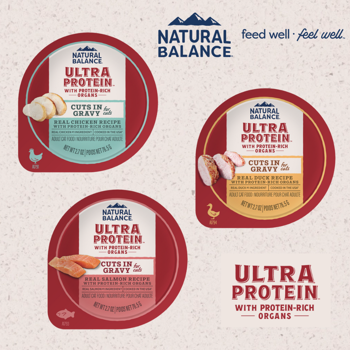 NATURAL BALANCE - Ultra Protein頂級系列 - 貓用 肉塊併肉汁滋味杯2.7oz (雞肉 / 鴨肉 / 三文魚)