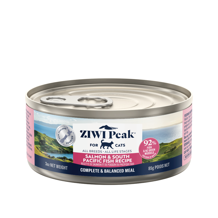 ZiwiPeak 新西蘭巔峰 - 雙重風味鮮肉貓罐頭系列 - 三文魚及南太平洋魚配方