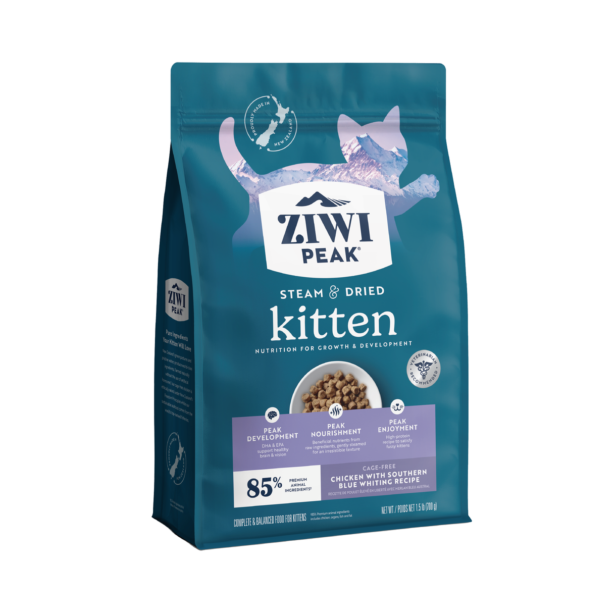ZiwiPeak 新西蘭巔峰 - 微蒸風乾幼貓糧系列 - 雞肉配南藍鱈食譜