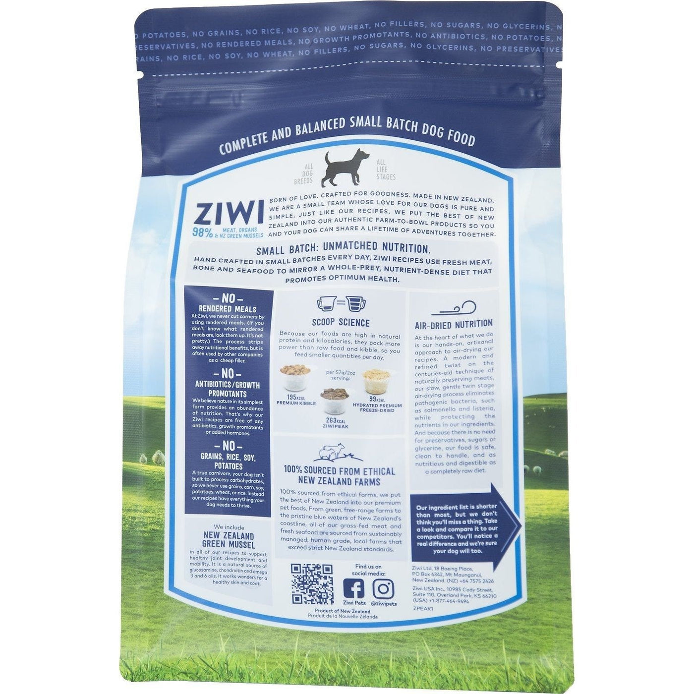 Ziwipeak 巔峰狗糧 - 風乾脫水 無穀物 - 羊肉配方