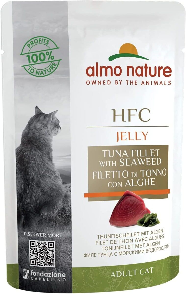 Almo Nature 貓濕糧 - HFC Jelly - 海藻吞拿魚柳 55g