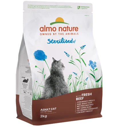 Almo Nature 貓乾糧 - 絕育 - 牛肉米飯配方 2kg