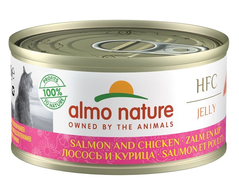 Almo Nature 貓濕糧 - HFC啫喱系列 - 三文魚雞肉 70g