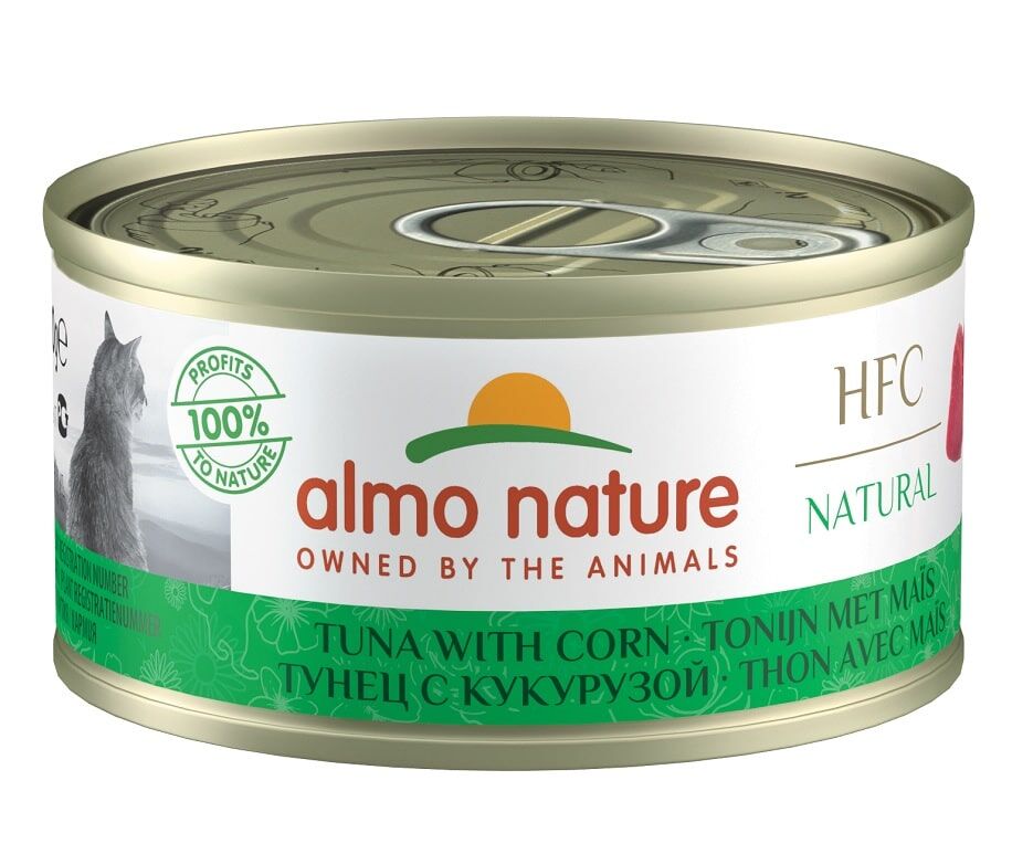 Almo Nature 貓濕糧 - HFC Natural - 玉米吞拿魚罐頭 70g
