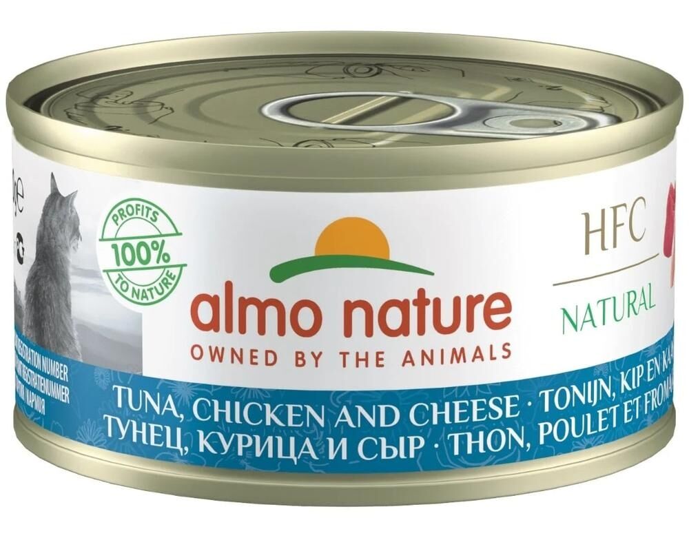 Almo Nature 貓濕糧 - HFC Natural - 吞拿魚雞肉芝士 70g