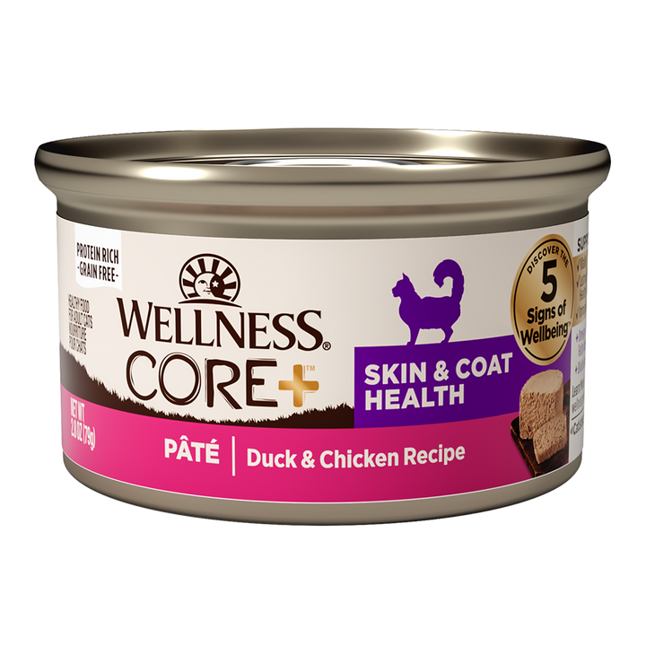 wellness_core_cat_canned_food_duck_chicken_pate_grain_free_recipe_for_skin_coat_health_2_8oz