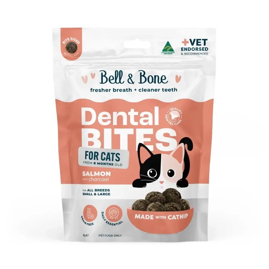 Bell_&_Bone_貓小食_三文魚+活性碳天然潔齒粒80g