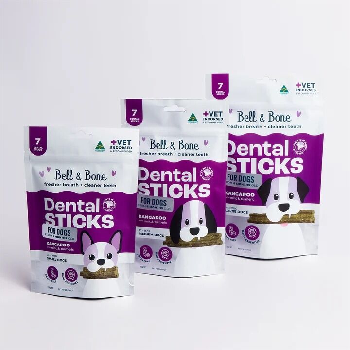 Bell_&_Bone_狗小食_袋鼠肉+薄荷薑黃天然潔齒棒7條