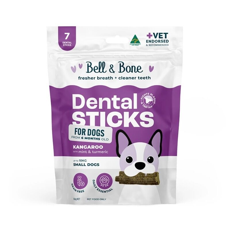 Bell_&_Bone_狗小食_袋鼠肉+薄荷薑黃天然潔齒棒7條