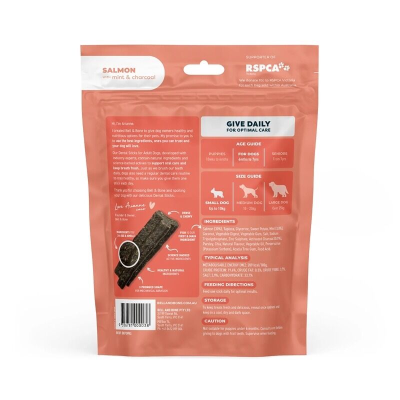 Bell_&_Bone_狗小食_三文魚+薄荷+活性碳天然潔齒棒7條