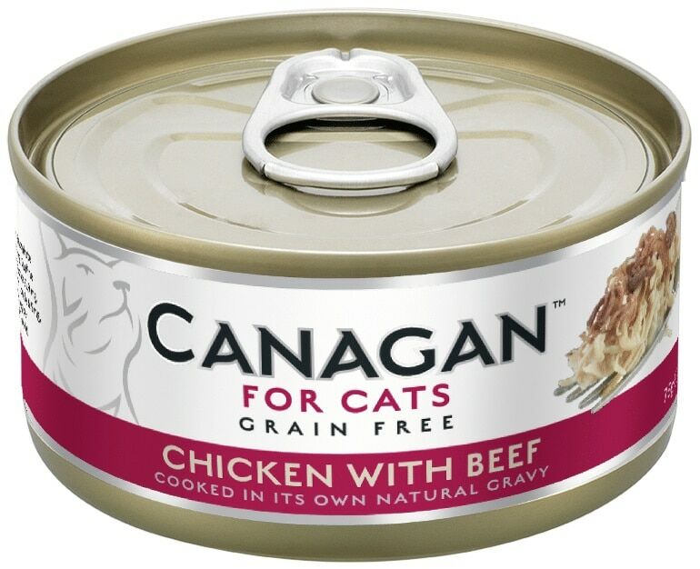 Canagan 原之選 無穀物雞肉伴牛肉貓罐頭 (75g)