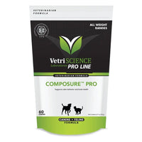 VetriScience - 貓狗情緒舒緩咀嚼肉粒60粒 Composure PRO (Calming Supplement) All Weight Ranges Bite-Sized Chews (60 Chews)