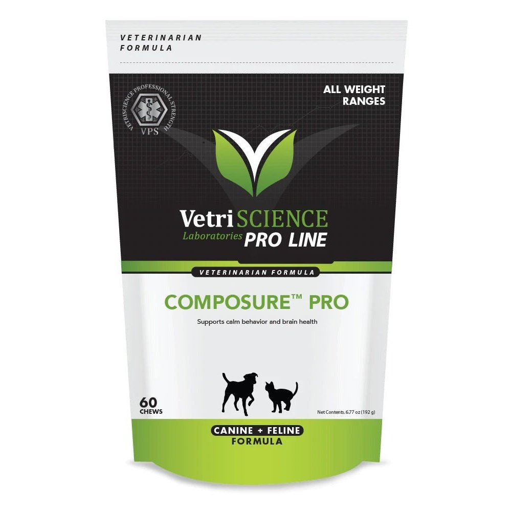 VetriScience - 貓狗情緒舒緩咀嚼肉粒60粒 Composure PRO (Calming Supplement) All Weight Ranges Bite-Sized Chews (60 Chews)