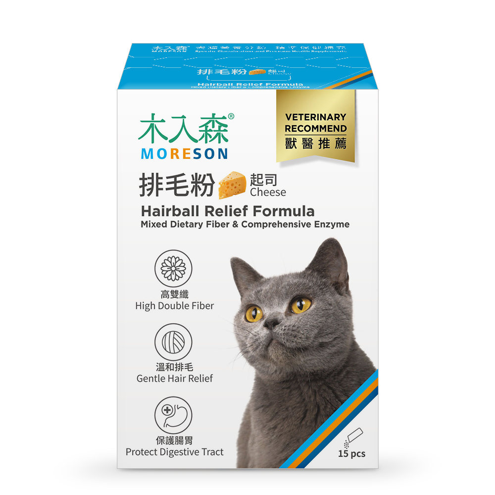 Moreson_木入森_貓咪排毛粉(芝士味)_15_包_(貓用)_Hairball_Relief_Formula_(Cheese)