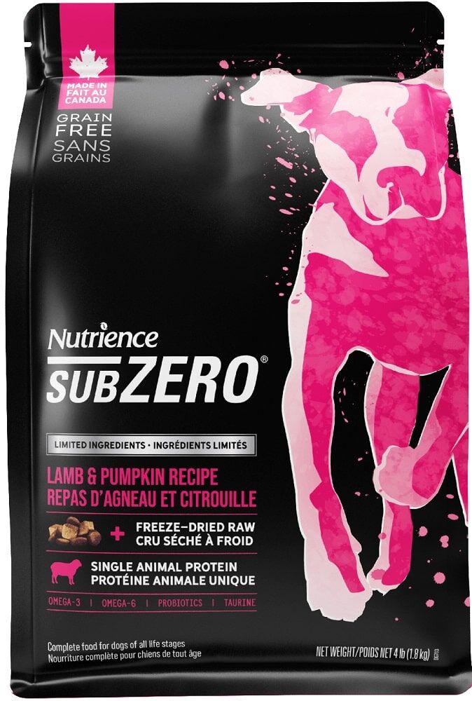 Nutrience_Sub_Zero_單一蛋白乾糧_脫水肉粒系列_羊肉_南瓜配方_成犬