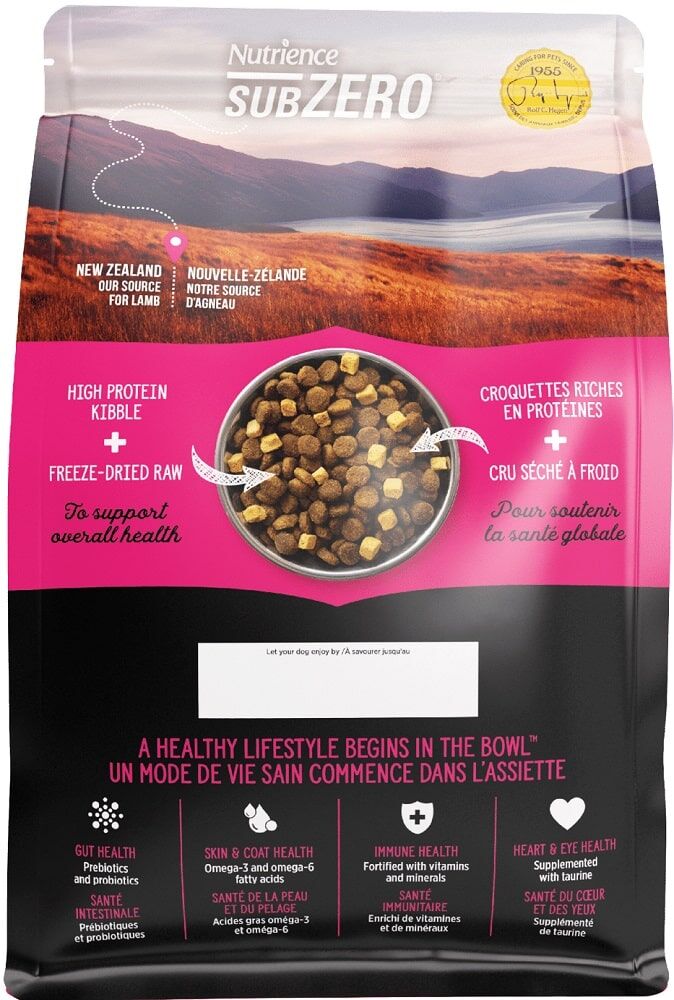 Nutrience_Sub_Zero_單一蛋白乾糧_脫水肉粒系列_羊肉_南瓜配方_成犬