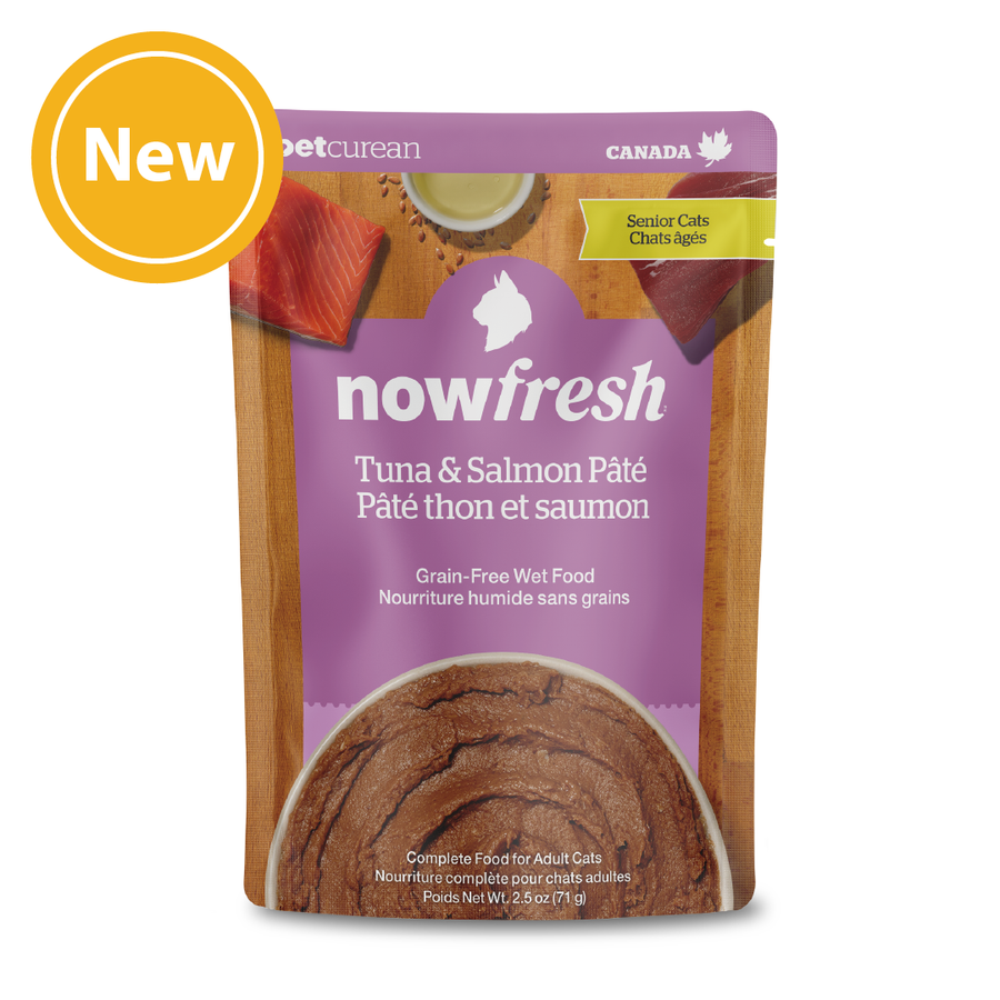 NowFresh 貓濕糧 高齡貓 吞拿魚及三文魚肉醬包2.5oz