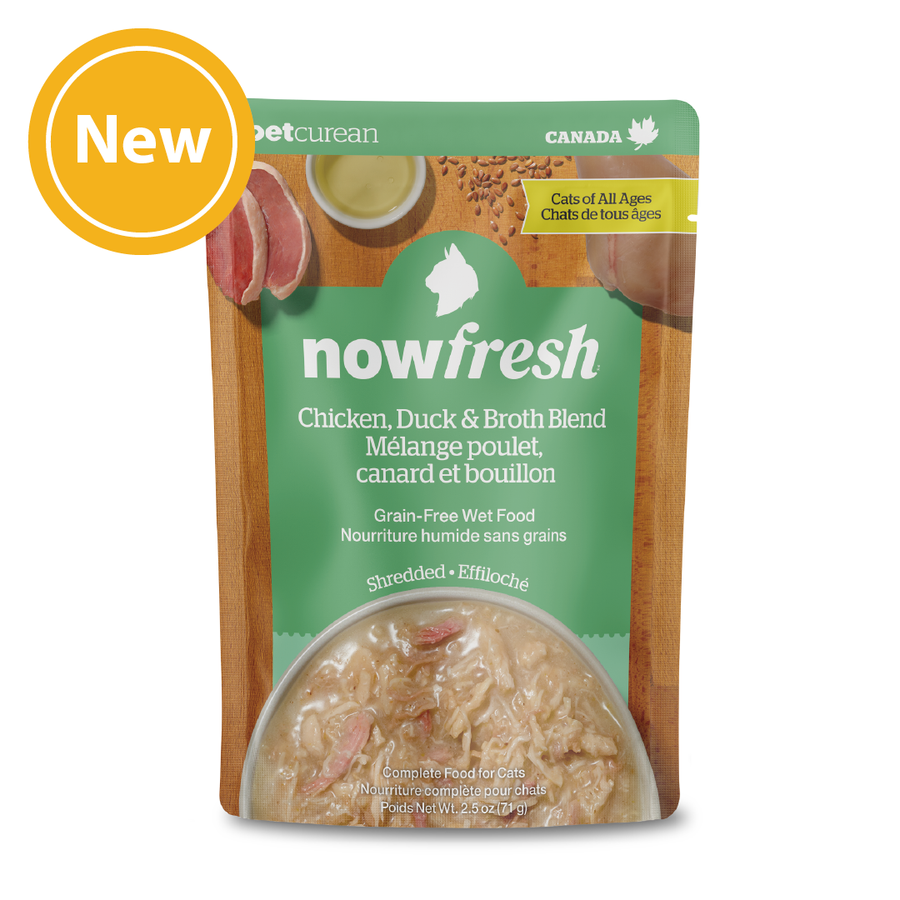 NowFresh 貓濕糧 全年齡貓 雞肉及鴨肉肉絲湯包2.5oz