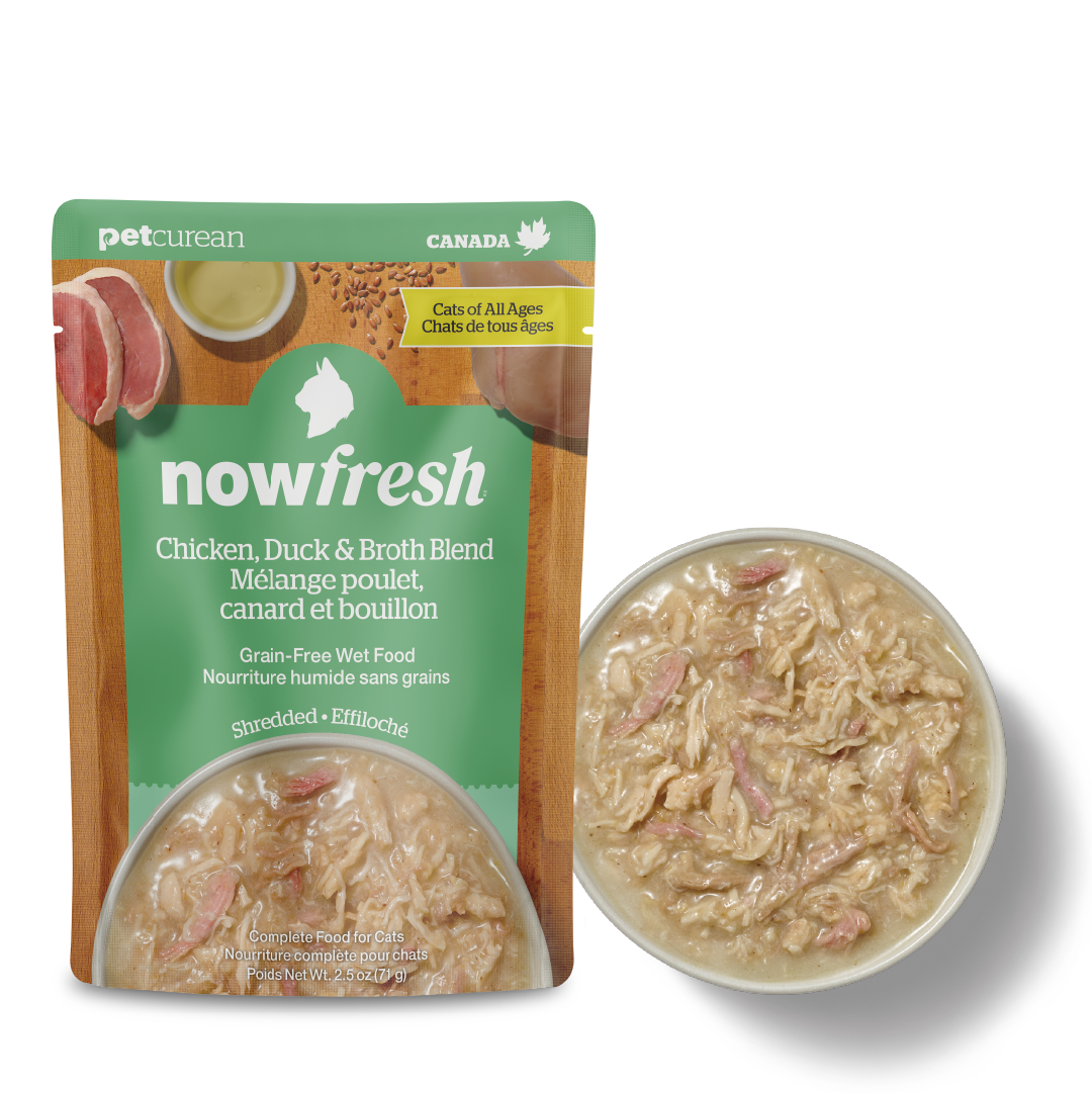 NowFresh 貓濕糧 全年齡貓 雞肉及鴨肉肉絲湯包2.5oz