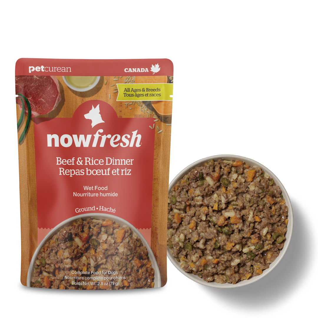 NowFresh - 狗濕糧 - 全年齡犬 牛肉及糙米濕包2.8oz
