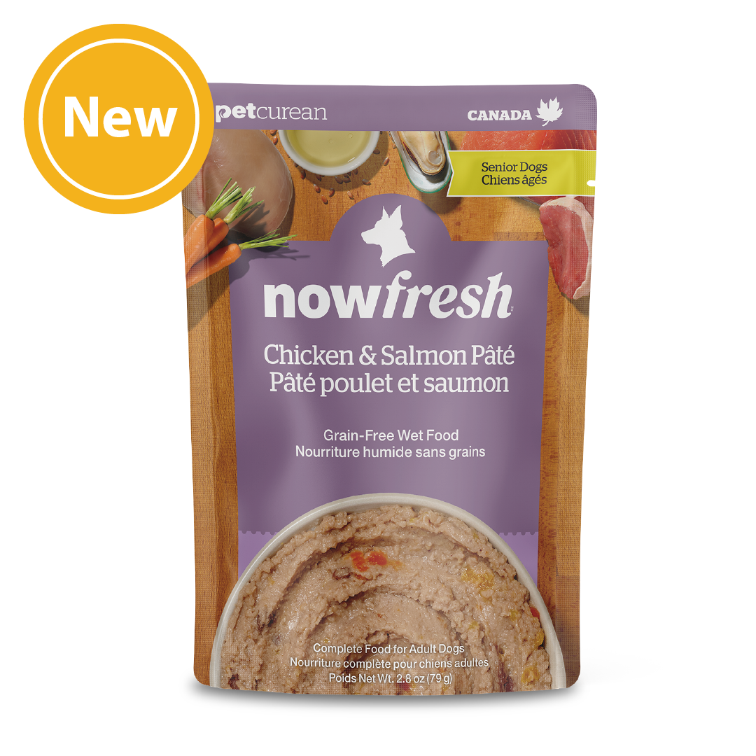 NowFresh 狗濕糧 老年犬 雞肉及三文魚肉醬包2.8oz
