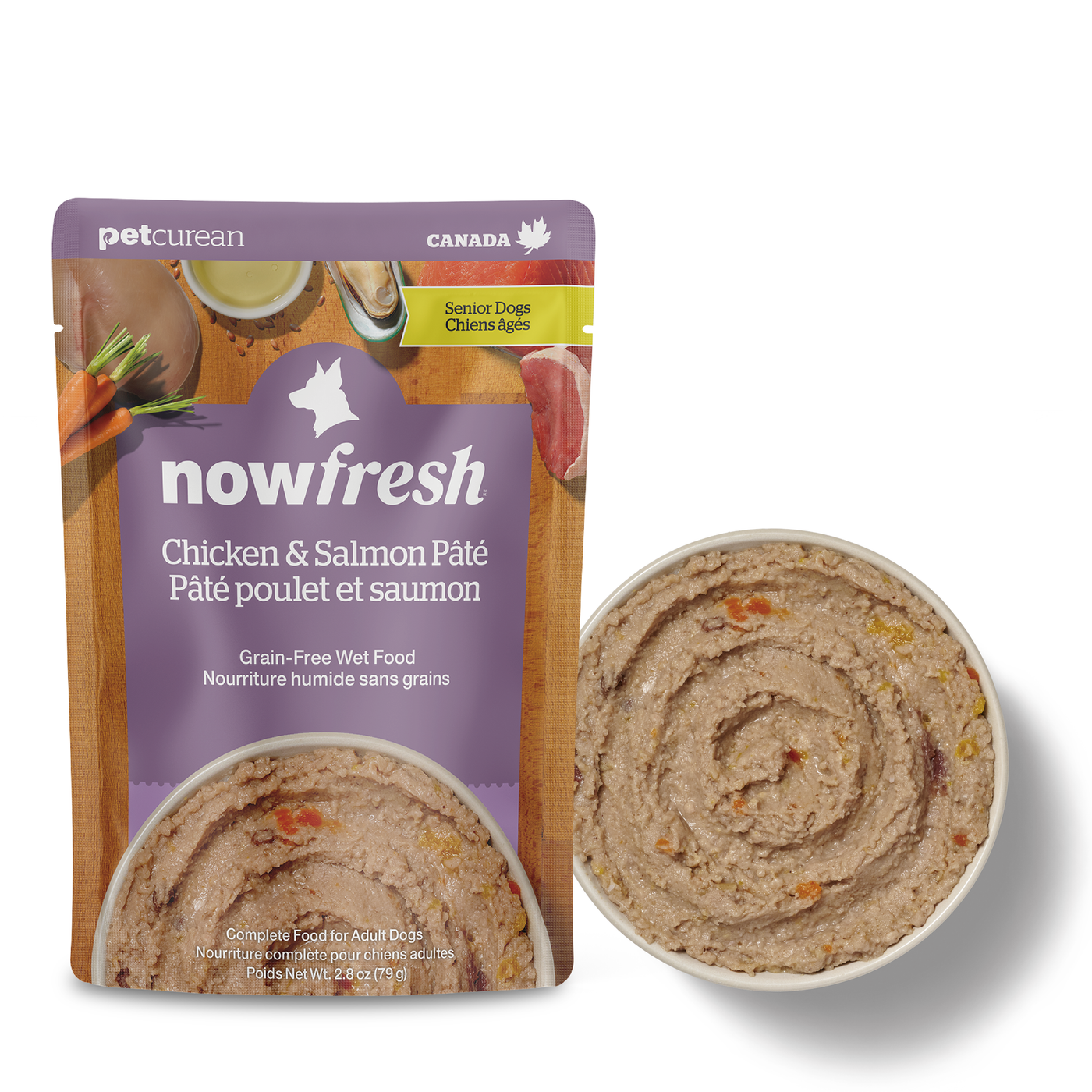 NowFresh 狗濕糧 老年犬 雞肉及三文魚肉醬包2.8oz