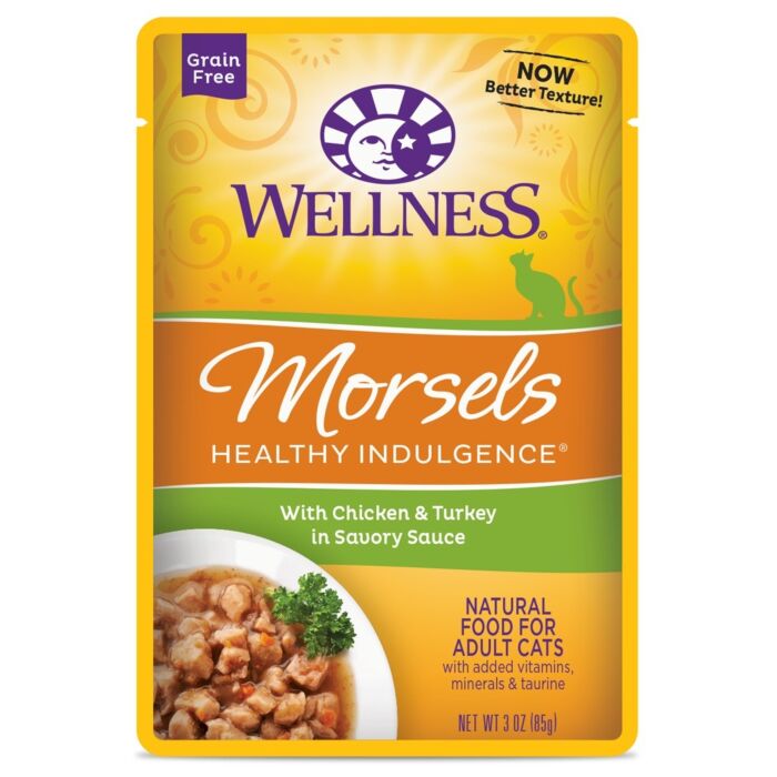Wellness貓濕糧 - 健康啖啖肉片裝 - 火雞拼雞肉配方 3oz